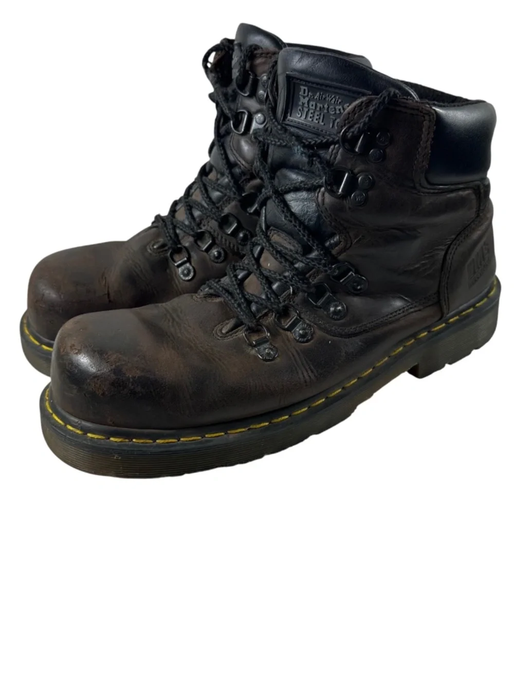 Dr. Martens Steel Toe Work Boots Mens Sz 11 Leather Brown Industrial Safety 8836